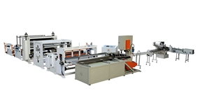 Glue lamination toilet paper and kitchen towel machine( connect with band saw machine for cutting)
